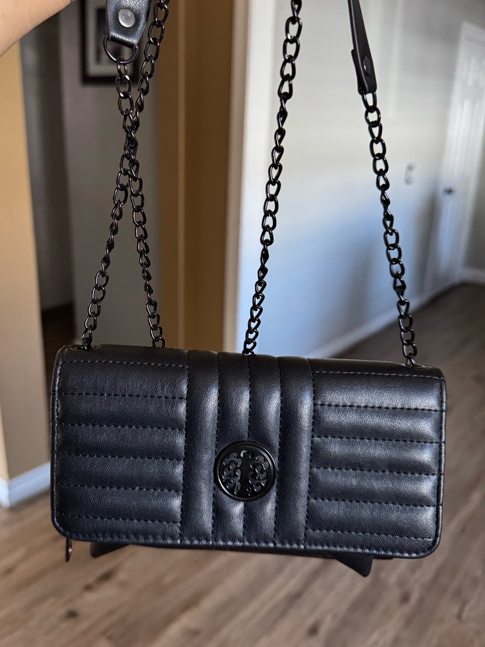 Black Quilted Chain Shoulder Bag